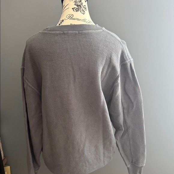 Gray 'FREEZING' Women's corded  Sweater - Picture 3 of 4